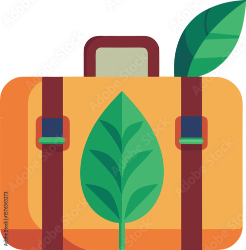 Eco Travel Suitcase with Leaf Design

