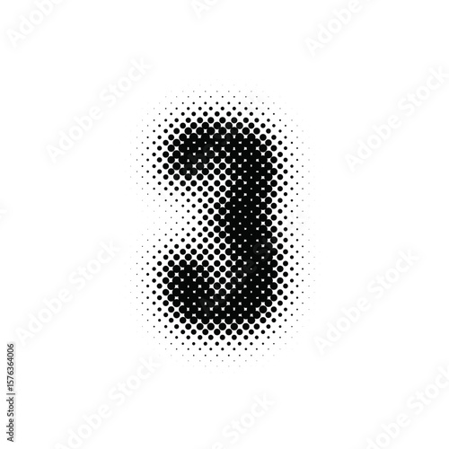 fully editable halftone figure three