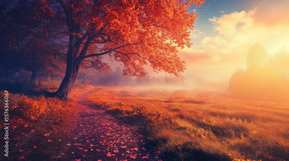 Obraz premium Colorful foliage in the park. Falling leaves natural background .Autumn season concept. Abstract autumn background