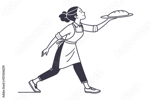 Baker delivering fresh bread