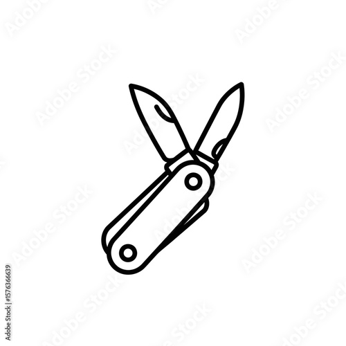 Vector icon of a multifunctional pocket knife  