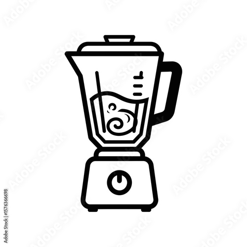 blender icon with liquid inside in minimalistic style  