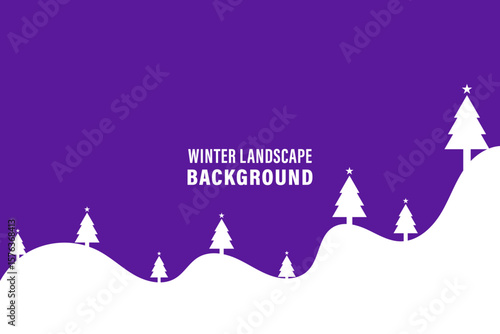 Winter landscape background. Vector drawing of beautiful winter Background