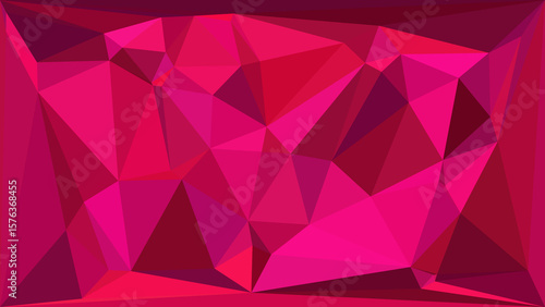 Geometric Abstract Ruby Gemstone Faceted Crystal Design