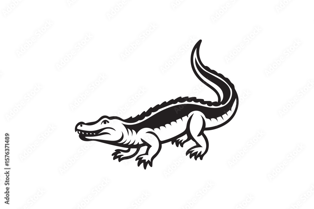 Fototapeta premium Crocodile silhouette.