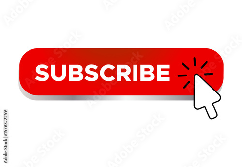 YouTube Subscribe Button and Web App Follow Button Vector for Online Subscribers and Followers.