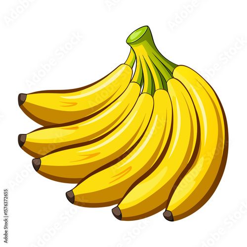 Cartoon Bunch of Bananas A Vibrant and Healthy Fruit Illustration with a Playful and Appetizing Design Perfect for Educational Materials and Engaging Visual Content Creation