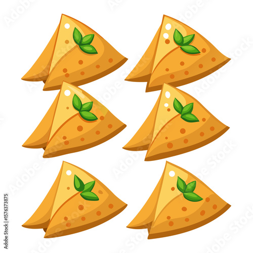 Delicious Crepes with Fresh Basil A Culinary Delight Featuring Golden Brown Pancakes Topped with Vibrant Green Herbs Presented on a Clean White Background Perfect for