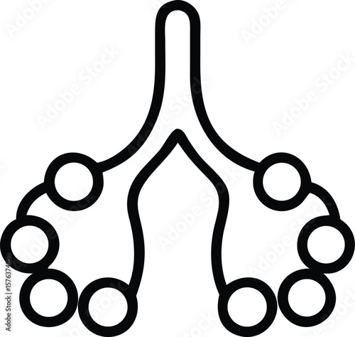 Vector icon of the alveoli where gas exchange takes place in the lungs