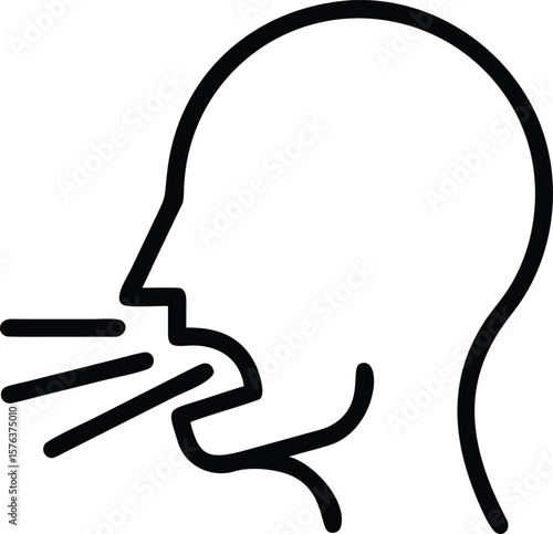 COPD vector icon. person coughing icon