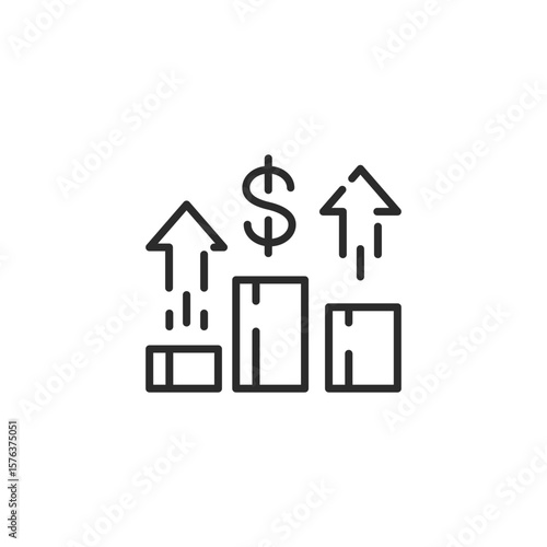 Financial growth icon. Simple financial growth icon for social media, app and web design. Vector illustration