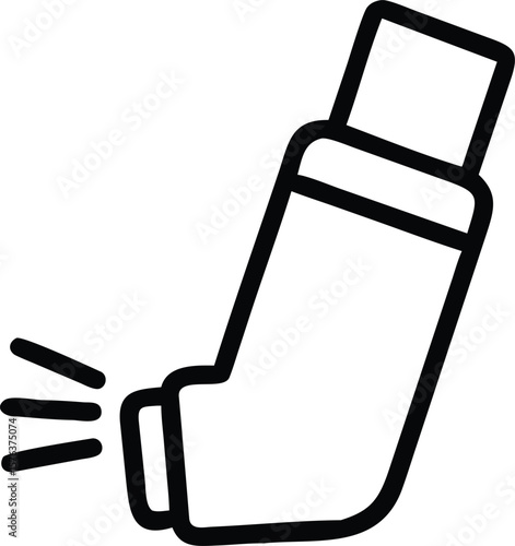 vector icon of an inhaler for asthma and bronchial disease treatment, representing respiratory health