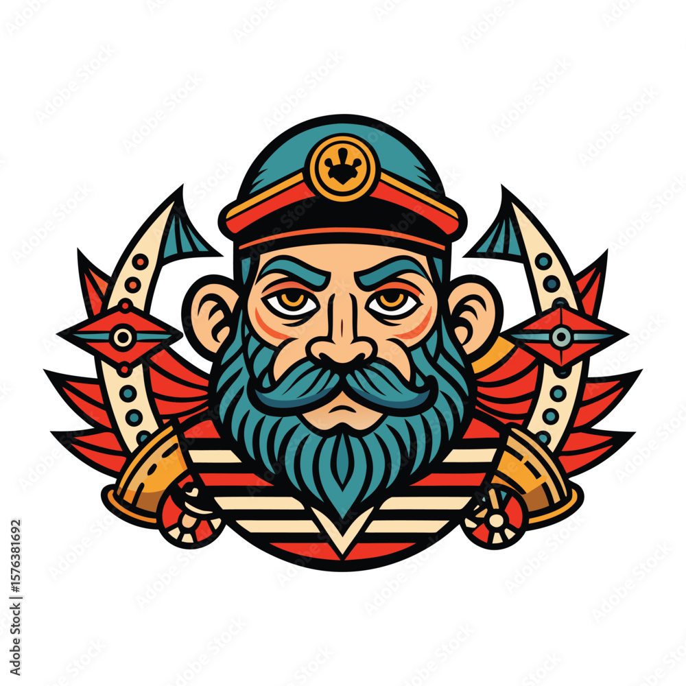 Obraz premium Head of a man vector illustration of an abstract face