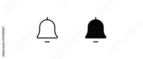Message notification bell incoming inbox message, ringing, Alarm, service, handbell Firefighter call icons button, vector, sign, symbol, logo, illustration, editable stroke and flat design isolated