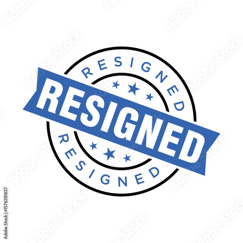 Resigned Letter Rubber Stamp Template Design