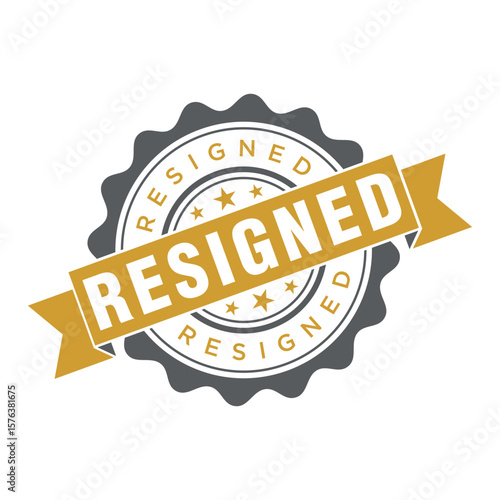 Resigned Letter Rubber Stamp Template Design