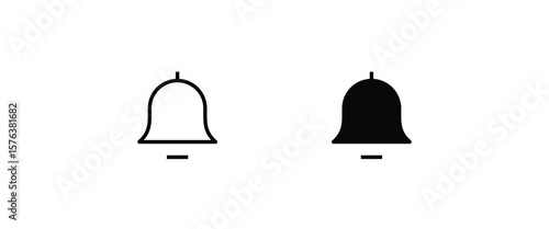 Message notification bell incoming inbox message, ringing, Alarm, service, handbell Firefighter call icons button, vector, sign, symbol, logo, illustration, editable stroke and flat design isolated