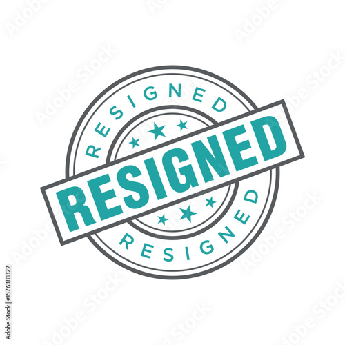 Resigned Letter Rubber Stamp Template Design