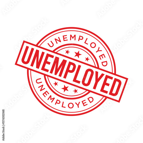 Unemployed Letter Rubber Stamp Template Design