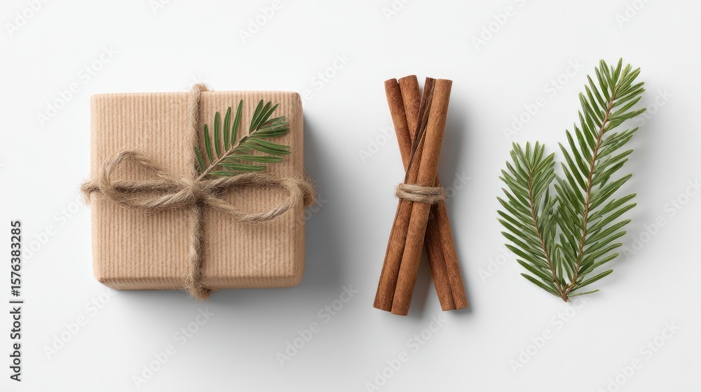 Obraz premium Minimalist Christmas gift arrangement