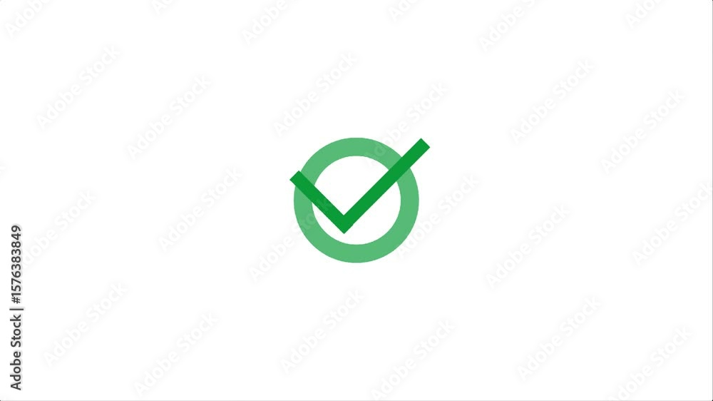 Cheque Sing Simple check mark sing icon animation,approved tick mark icon, Stock ...