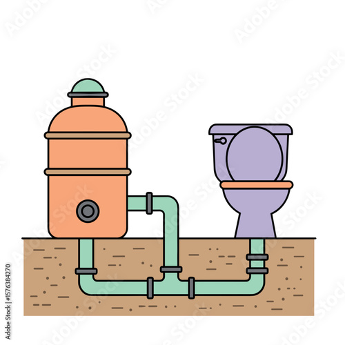 Septic Tank System. Quiet Flow Between Units