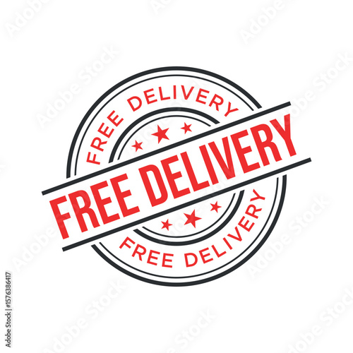 Free Delivery Letter Rubber Stamp Vector Design Template