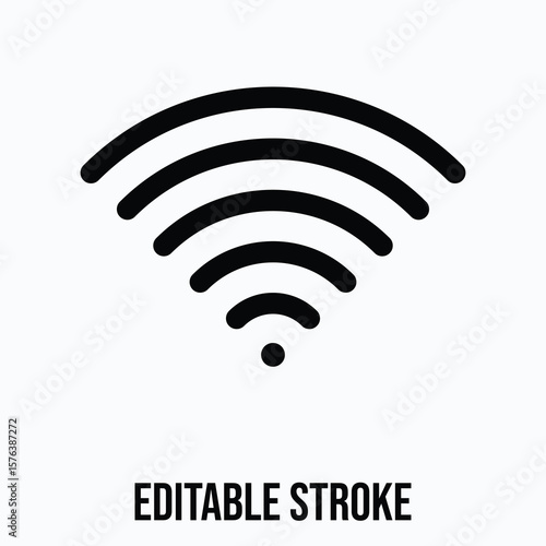 Wi fi Lineal Icon For User Interface, Isolated Vector Editable Stroke Icon. 