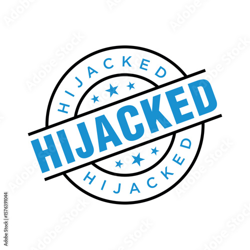 Hijacked Letter Rubber Stamp Vector Design Template