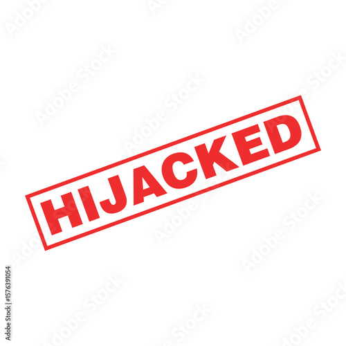 Hijacked Letter Rubber Stamp Vector Design Template