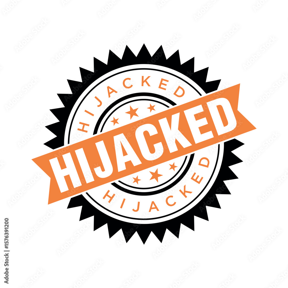 Fototapeta premium Hijacked Letter Rubber Stamp Vector Design Template