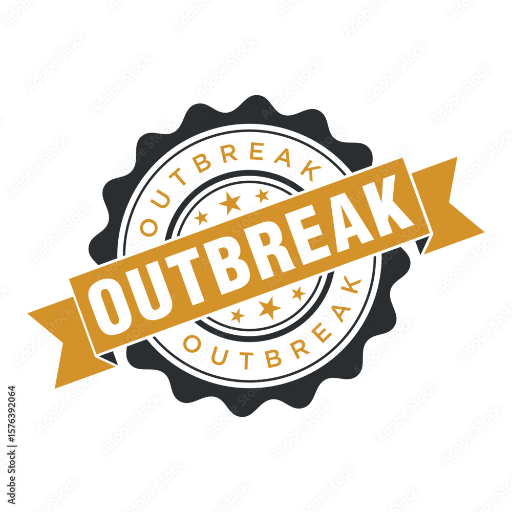 Fototapeta premium Outbreak Letter Rubber Stamp Vector Design Template