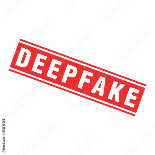Deep Fake Letter Rubber Stamp Vector Design Template