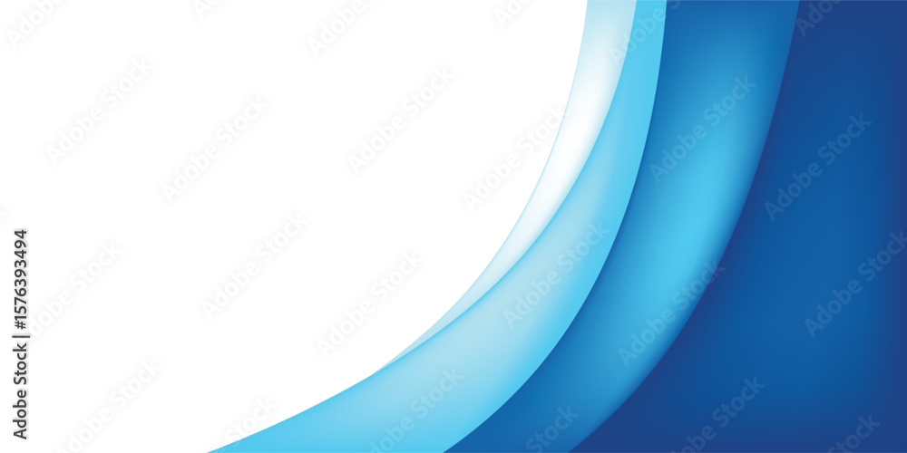 Obraz premium Blue Curved Abstract Business Background with White Space for Corporate Banner or Presentation