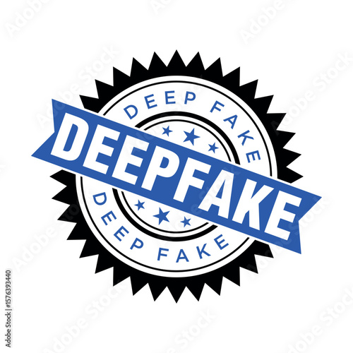 Deep Fake Letter Rubber Stamp Vector Design Template
