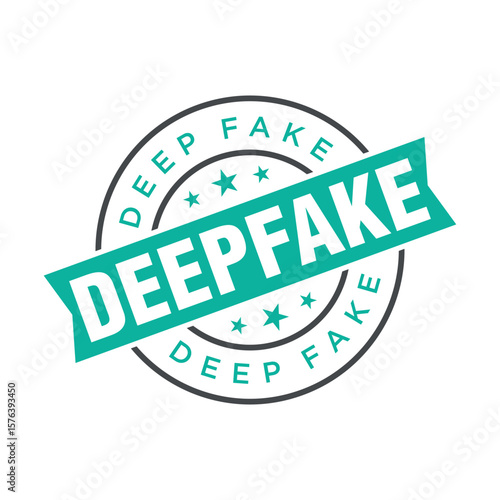 Deep Fake Letter Rubber Stamp Vector Design Template