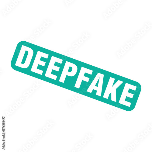 Deep Fake Letter Rubber Stamp Vector Design Template