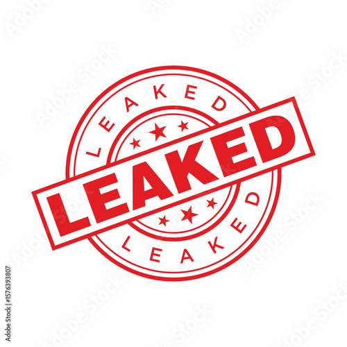 Leaked Letter Rubber Stamp Vector Design Template