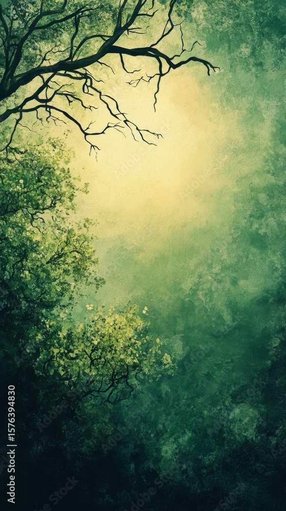 Fototapeta premium Abstract Tree Canopy Art with Sunlight Shining Through