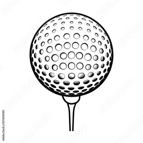  golf ball on tee against a plain