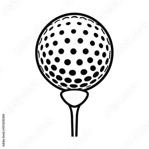  golf ball on tee against a plain