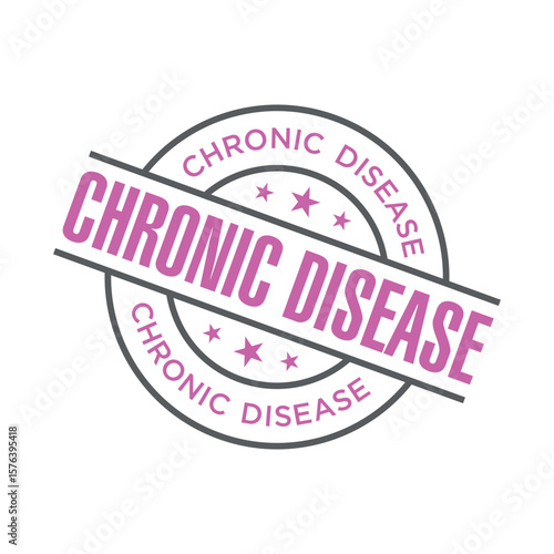 Chronic Disease Letter Rubber Stamp Vector Design Template