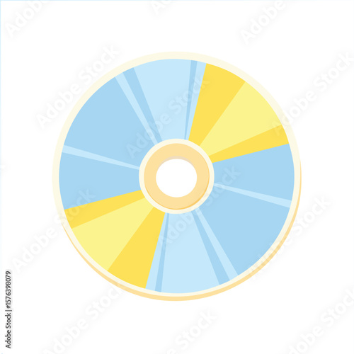 Cute CD disk flat vector