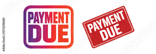 Red Payment Due Stamp Images for Billing, Overdue Notices, and Late Invoice Reminders