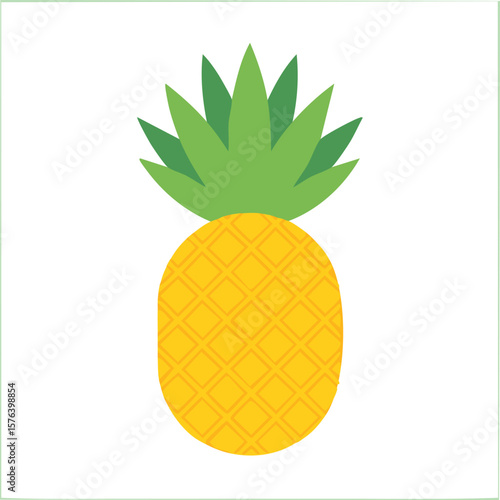 Cute pineapple flat vector