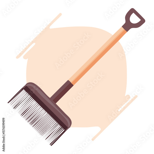 Cute rake flat vector