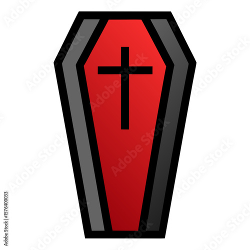 red cross on black background