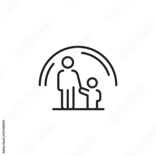 Family protection icon. Simple family protection icon for social media app and web design. Vector illustration