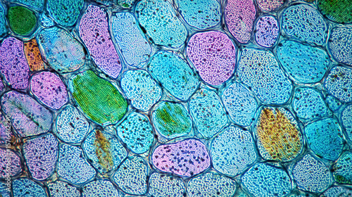 Study of basic animal tissue under a microscope in a laboratory