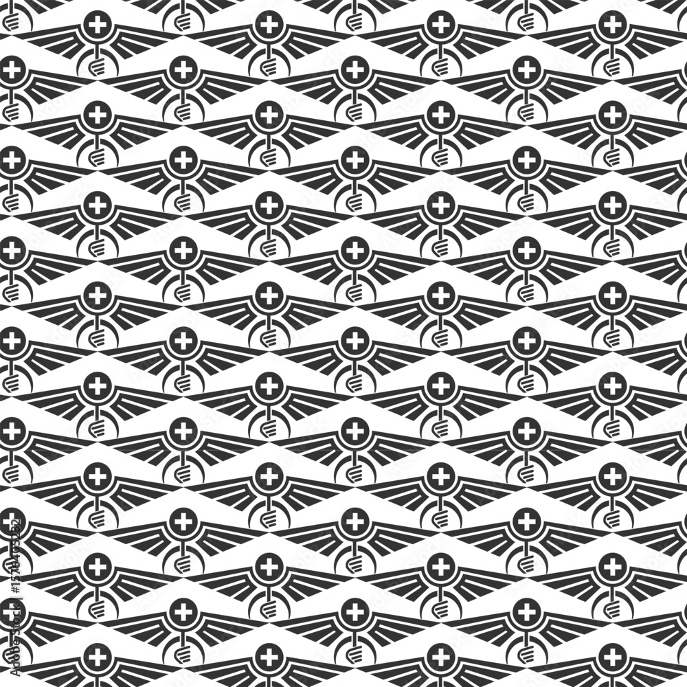 Fototapeta premium Medical Eye Vision Seamless Pattern